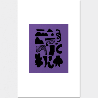 abstract figures on ultra violet background Posters and Art